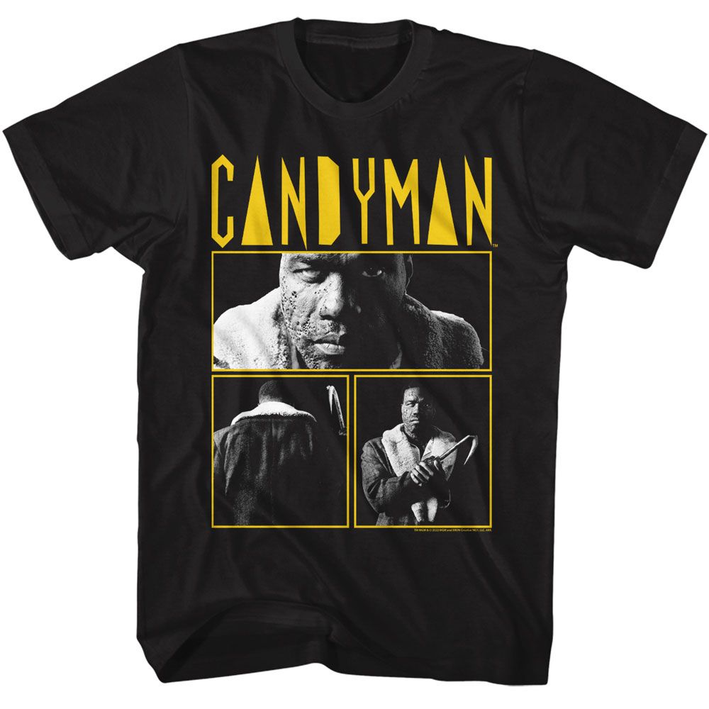 CANDYMAN-CANDYMAN 3 PHOTO AND LOGO-BLACK ADULT S/S TSHIRT