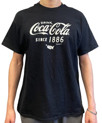 Thumbnail for BRIEF INSANITY Coca-Cola Classic Vintage Black Short Sleeve T-Shirt on model (front view white background)