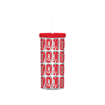 Coca Cola Pop Art 20oz Plastic Tall Cold Cup w/ Lid and Straw – 12 pc ppk ($4.50 each)