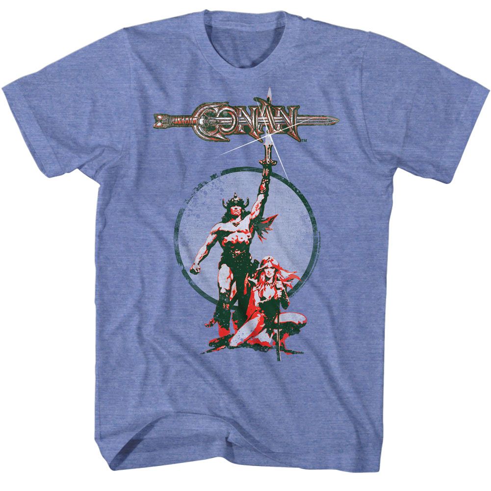 CONAN-MOVIE POSTER-LIGHT BLUE HEATHER ADULT S/S TSHIRT