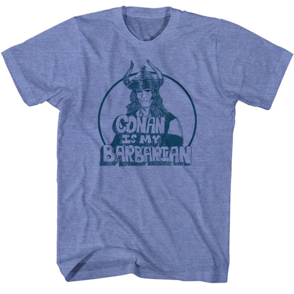 CONAN-MY BARBARIAN-LIGHT BLUE HEATHER ADULT S/S TSHIRT