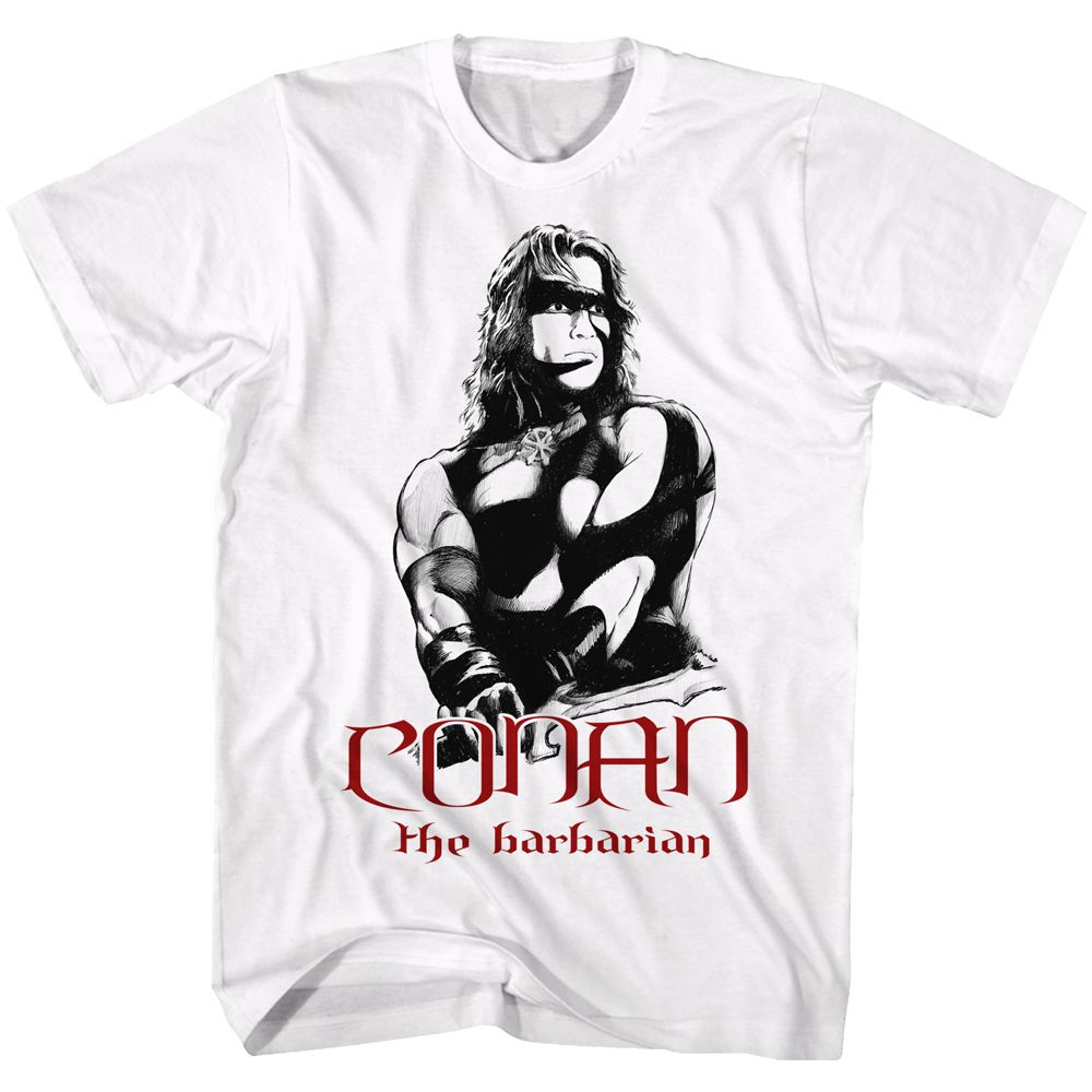 CONAN-CONAN BLACK AND RED-WHITE ADULT S/S TSHIRT