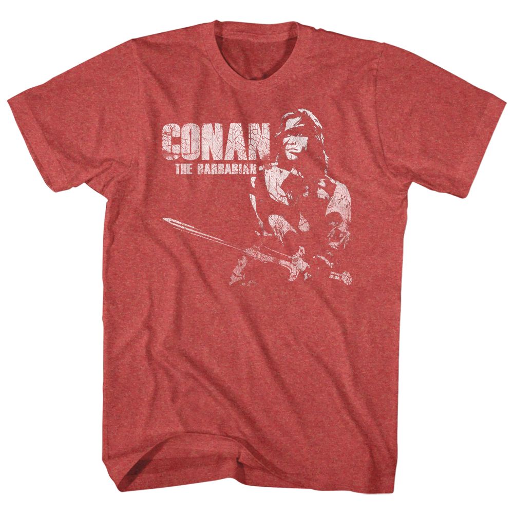 CONAN-CONAN WHITE-RED HEATHER ADULT S/S TSHIRT