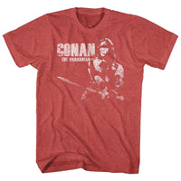 Thumbnail for CONAN-CONAN WHITE-RED HEATHER ADULT S/S TSHIRT