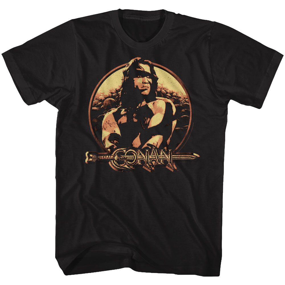 CONAN-SHIELD-BLACK ADULT S/S TSHIRT