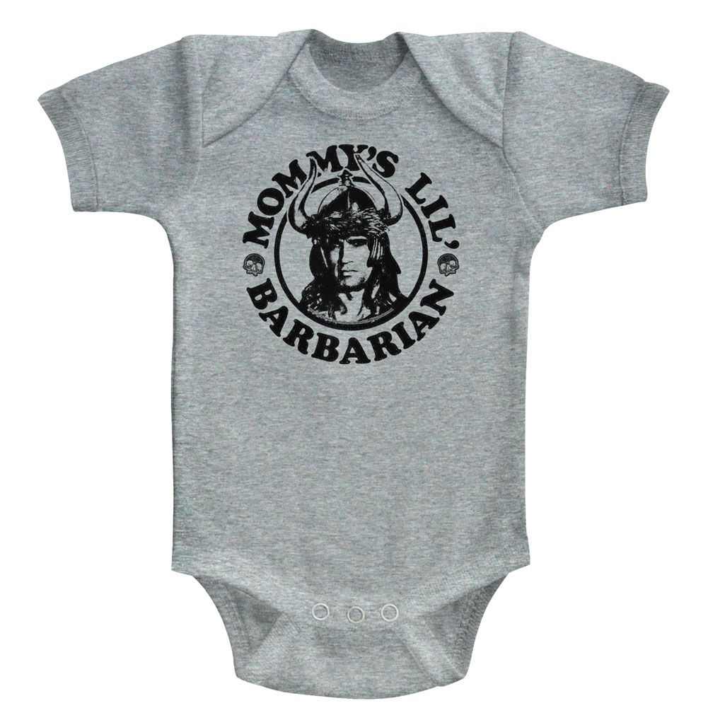 CONAN-MOMMYS BARBARIAN-GRAY HEATHER INFANT S/S BODYSUIT