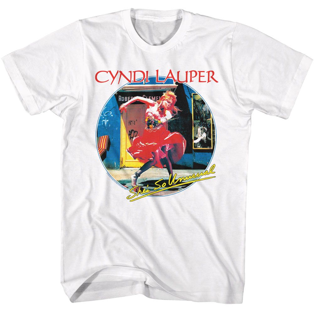 CYNDI LAUPER-CYNDI LAUPER SHES SO UNUSUAL-WHITE ADULT S/S TSHIRT