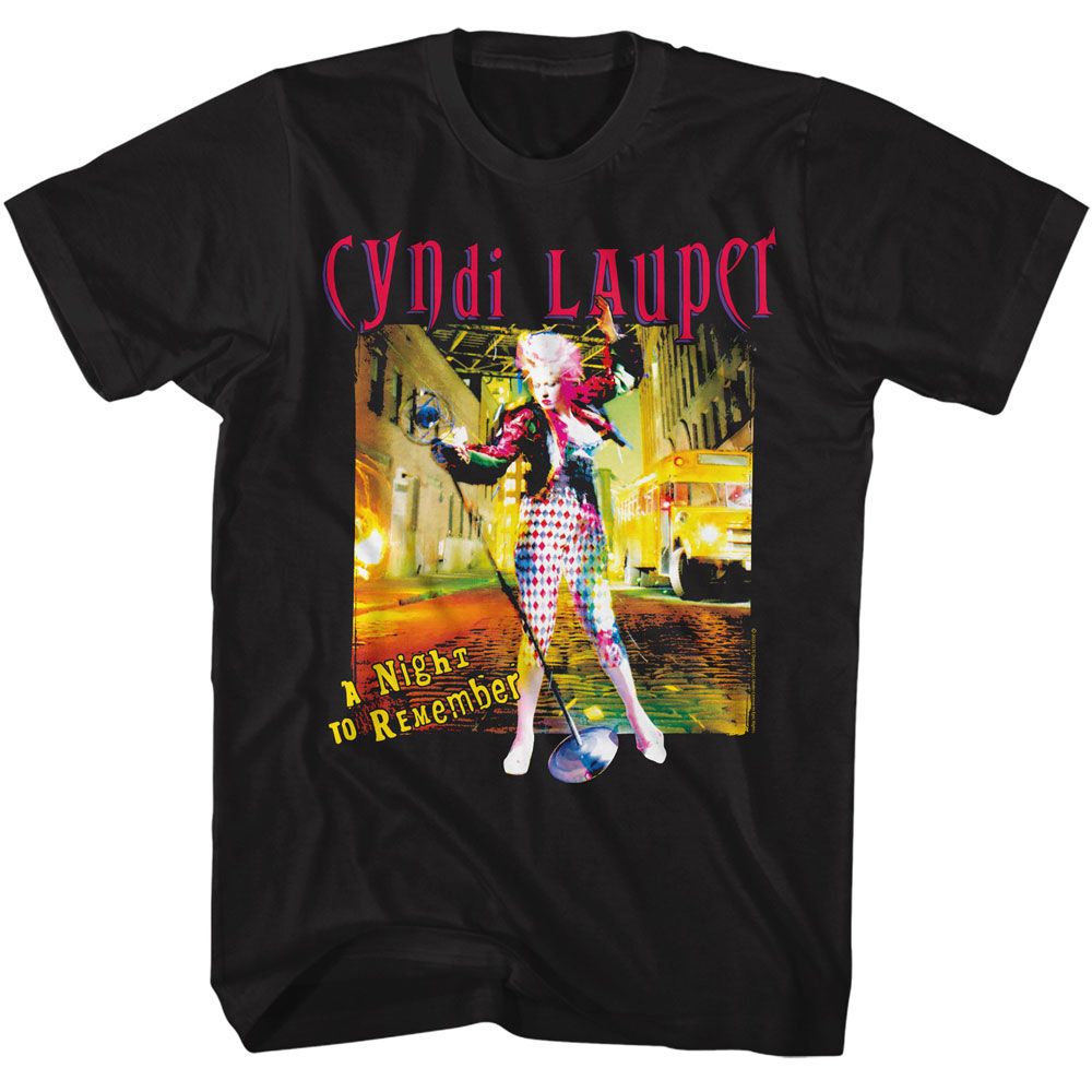 CYNDI LAUPER-CYNDI LAUPER A NIGHT TO REMEMBER-BLACK ADULT S/S TSHIRT