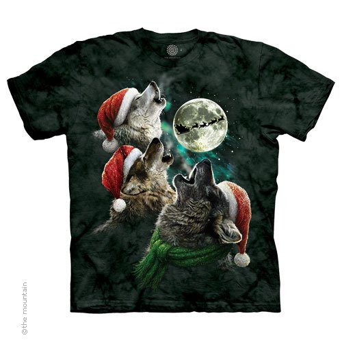 Three Wolf Moon Christmas Tie Dye T-Shirt