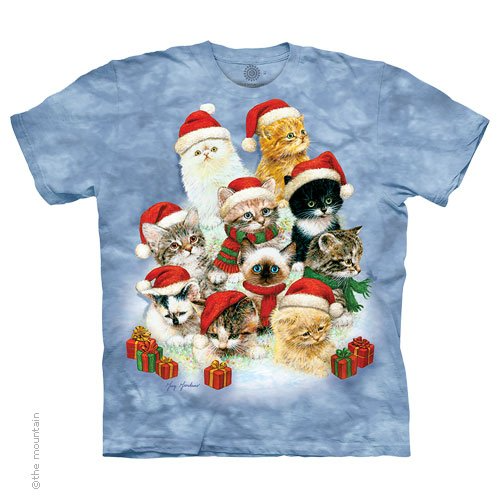 10 Kittens Christmas Tie Dye T-Shirt