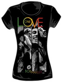 MARLEY ONE LOVE STRIPES LADIES T-SHIRT