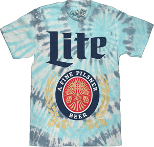 MILLER LITE WHITE LABEL MENS TIE DYE T-SHIRT
