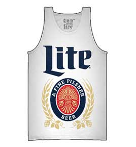 MILLER LITE WHITE TANK MENS TANK