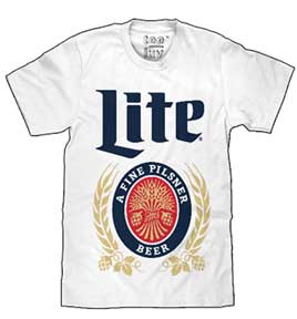 MILLER LITE WHITE LABEL MENS T-SHIRT