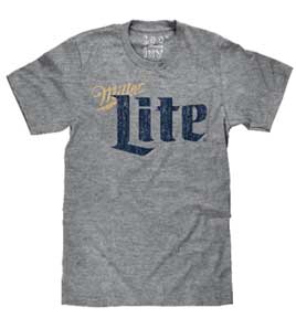 MILLER LITE BLUE/GOLD MENS T-SHIRT