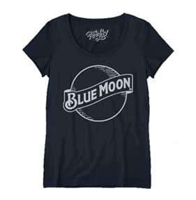 BLUE MOON WHITE LOGO WOMENS T-SHIRT
