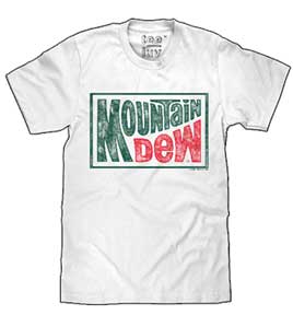 MT. DEW WHITE LOGO MENS T-SHIRT