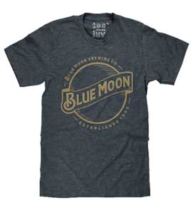 BLUE MOON GOLD PRINT MENS T-SHIRT