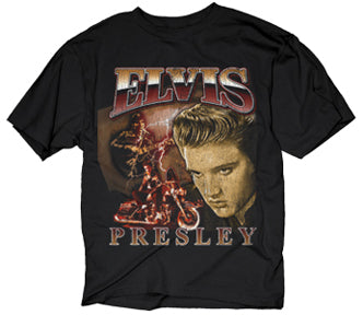 ELVIS VINTAGE COLLAGE MINERAL WASH T-SHIRT- 3 PC PPK ($12.50 EACH)
