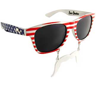 RED WHITE AND BLUE PATRIOT ADULT SHADES