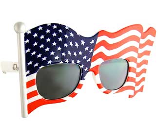 DARK LENS AMERICAN FLAG FRAME ADULT SHADES