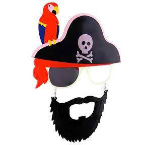 CROSS SKULL PARROT PIRATE BEARD ADULT SHADES
