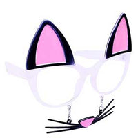 Thumbnail for CLEAR FRAME BLACK KITTY WITH WHISKERS ADULT SHADES