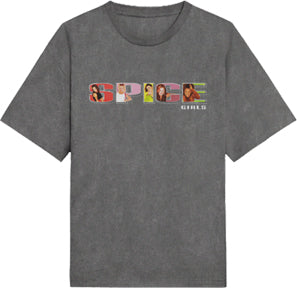 LOGO CHARCOAL ACID WASH MENS T-SHIRT