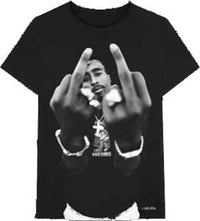 Thumbnail for BLACK AND WHITE MIDDLE FINGER JUMBO PRINT MENS T-SHIRT