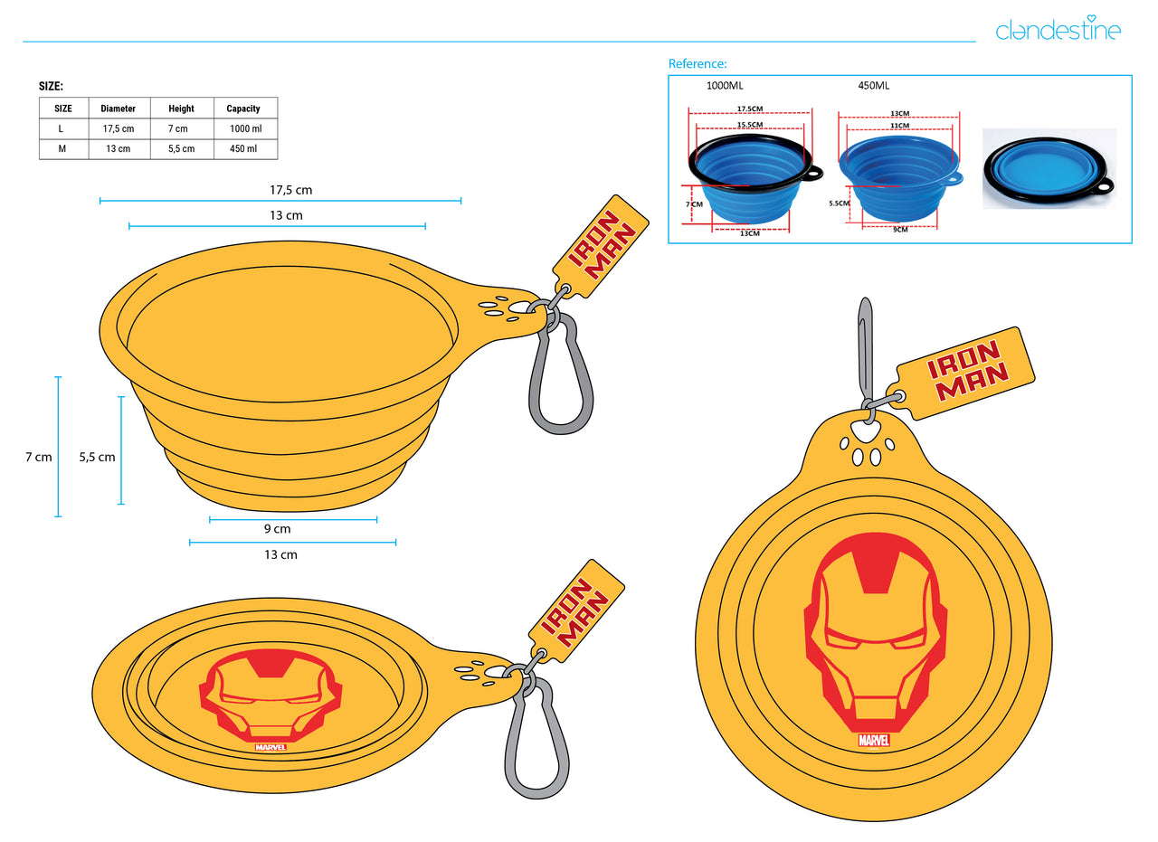 CLANDY - Collapsible Bowl - Ironman- 12 PC PPK ($3.00 EACH)