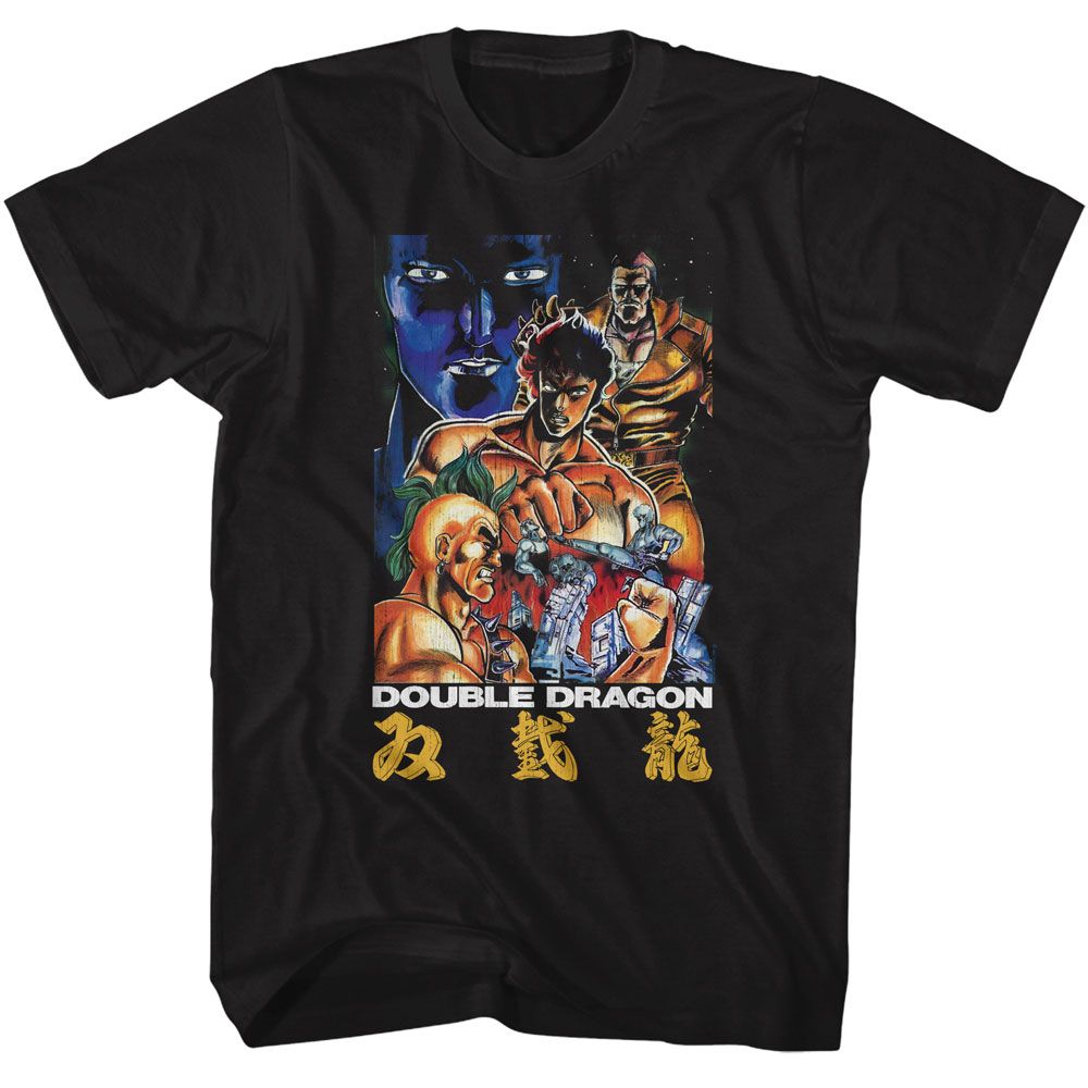 DOUBLE DRAGON-DOUBLE DRAGON POSTER-BLACK ADULT S/S TSHIRT