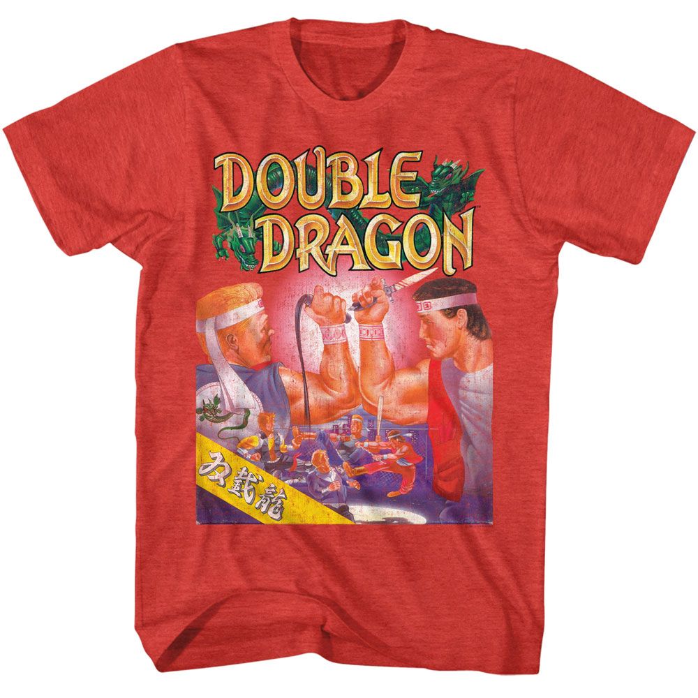 DOUBLE DRAGON-DOUBLE DRAGON 1 ARCADE SMASH-RED HEATHER ADULT S/S TSHIRT