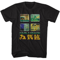 Thumbnail for DOUBLE DRAGON-DOUBLE DRAGON GAME SCREENS-BLACK ADULT S/S TSHIRT