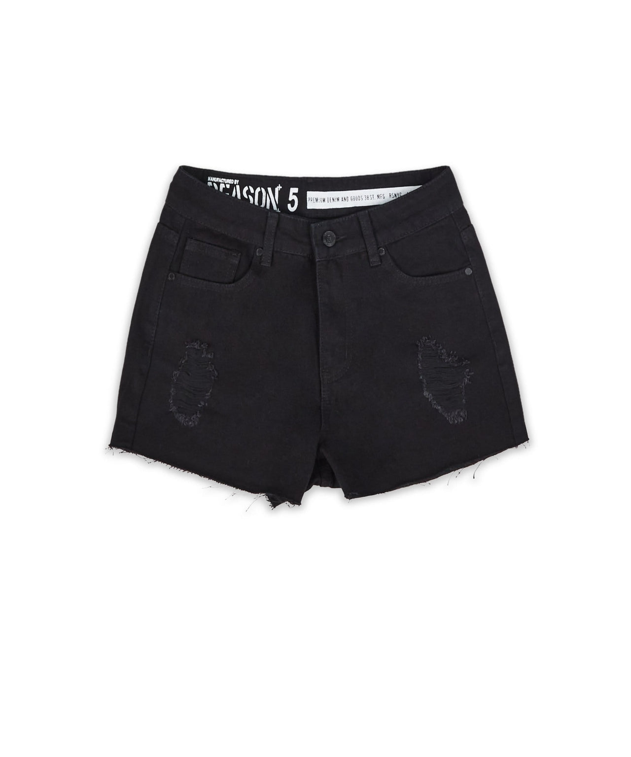 Aria Women's Distressed Denim Shorts - Black