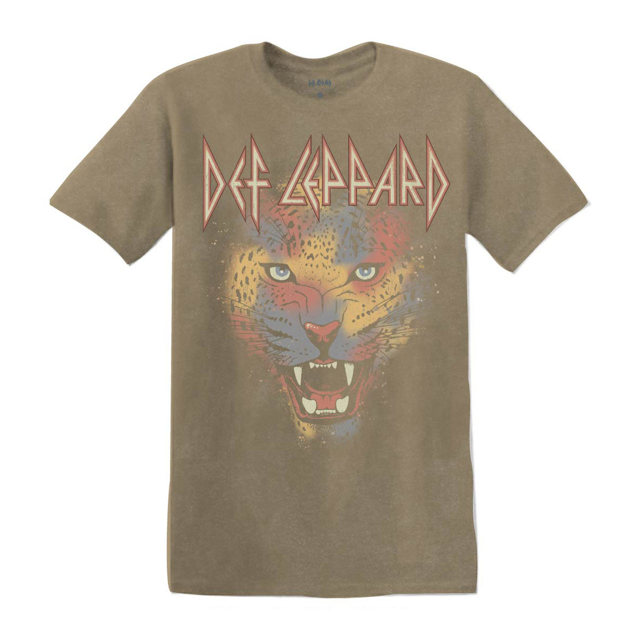 DEF LEPPARD PAINTED PIGMENT TAN S/S UNISEX TSHIRT