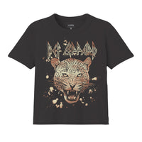 Thumbnail for DEF LEPPARD BLEACH LEPPARD VINTAGE BLACK BABY TEE