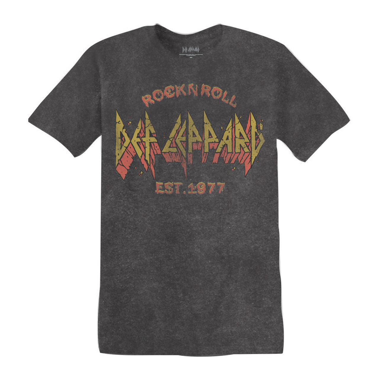 DEF LEPPARD STONE LOGO PIGMENT BLACK S/S UNISEX TSHIRT