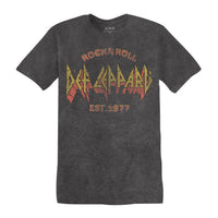 Thumbnail for DEF LEPPARD STONE LOGO PIGMENT BLACK S/S UNISEX TSHIRT