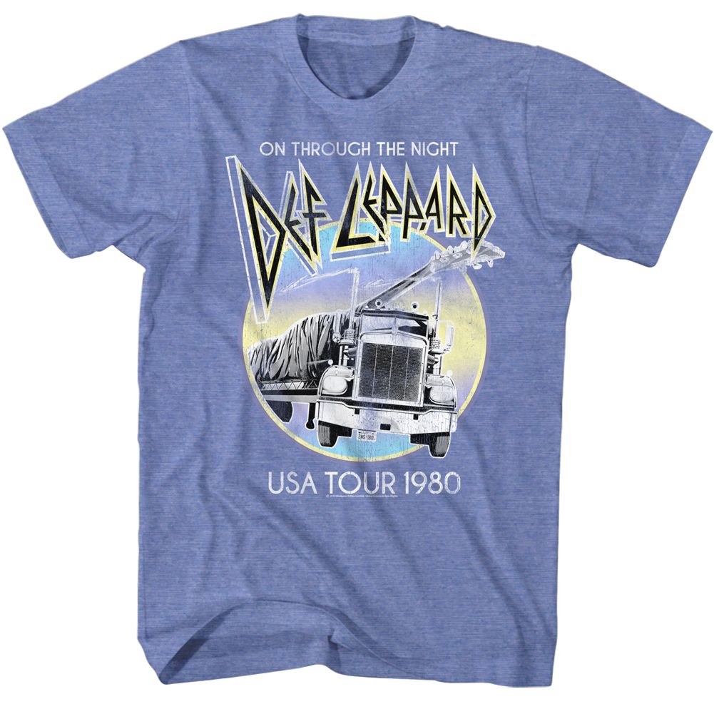 DEF LEPPARD-PASTEL NIGHT-LIGHT BLUE HEATHER ADULT S/S TSHIRT