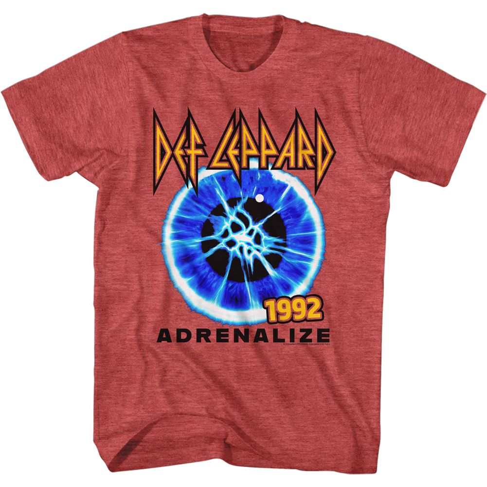 DEF LEPPARD-ADRENALIZE 1992-RED HEATHER ADULT S/S TSHIRT
