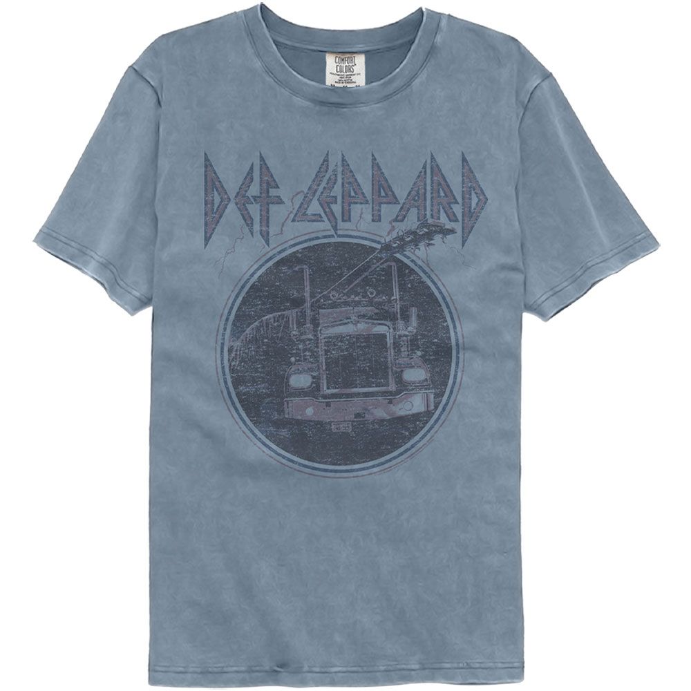 DEF LEPPARD-DEF LEPPARD PINK TRUCK BLUE-BLUE JEAN ADULT S/S COMFORT COLOR TSHIRT