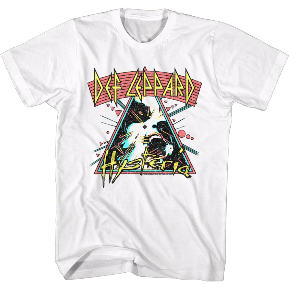 DEF LEPPARD-ARCHED LINES HYSTERIA-WHITE ADULT S/S TSHIRT