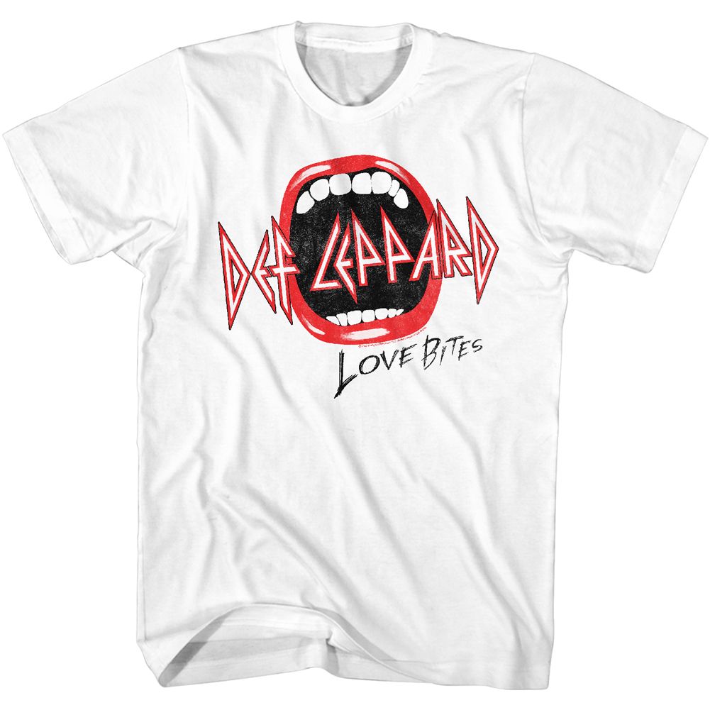 DEF LEPPARD-MOUTH-WHITE ADULT S/S TSHIRT