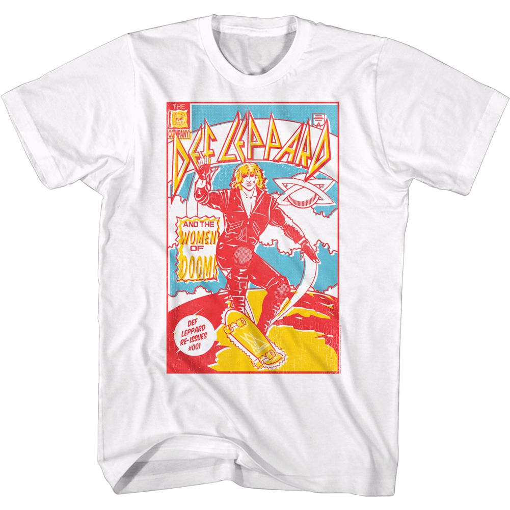 DEF LEPPARD-COMIC COVER-WHITE ADULT S/S TSHIRT