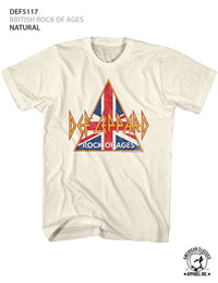Thumbnail for DEF LEPPARD-BRITISH ROCK OF AGES-NATURAL ADULT S/S TSHIRT
