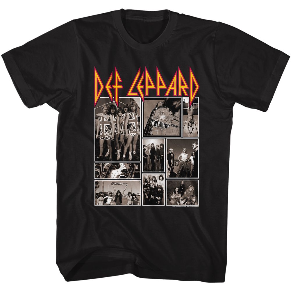 DEF LEPPARD-DEF COLLAGE-BLACK ADULT S/S TSHIRT