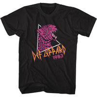 Thumbnail for DEF LEPPARD-PINK LEOPARD-BLACK ADULT S/S TSHIRT