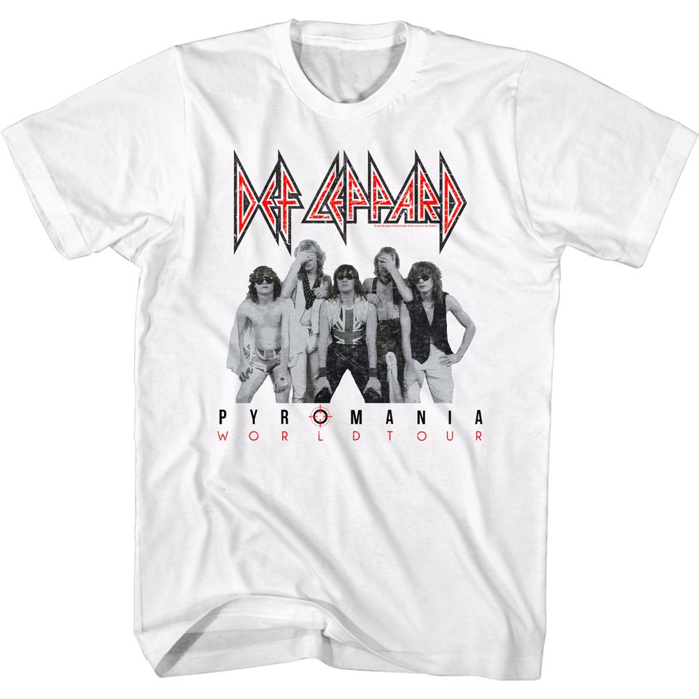 DEF LEPPARD-PYROMANIA WT-WHITE ADULT S/S TSHIRT