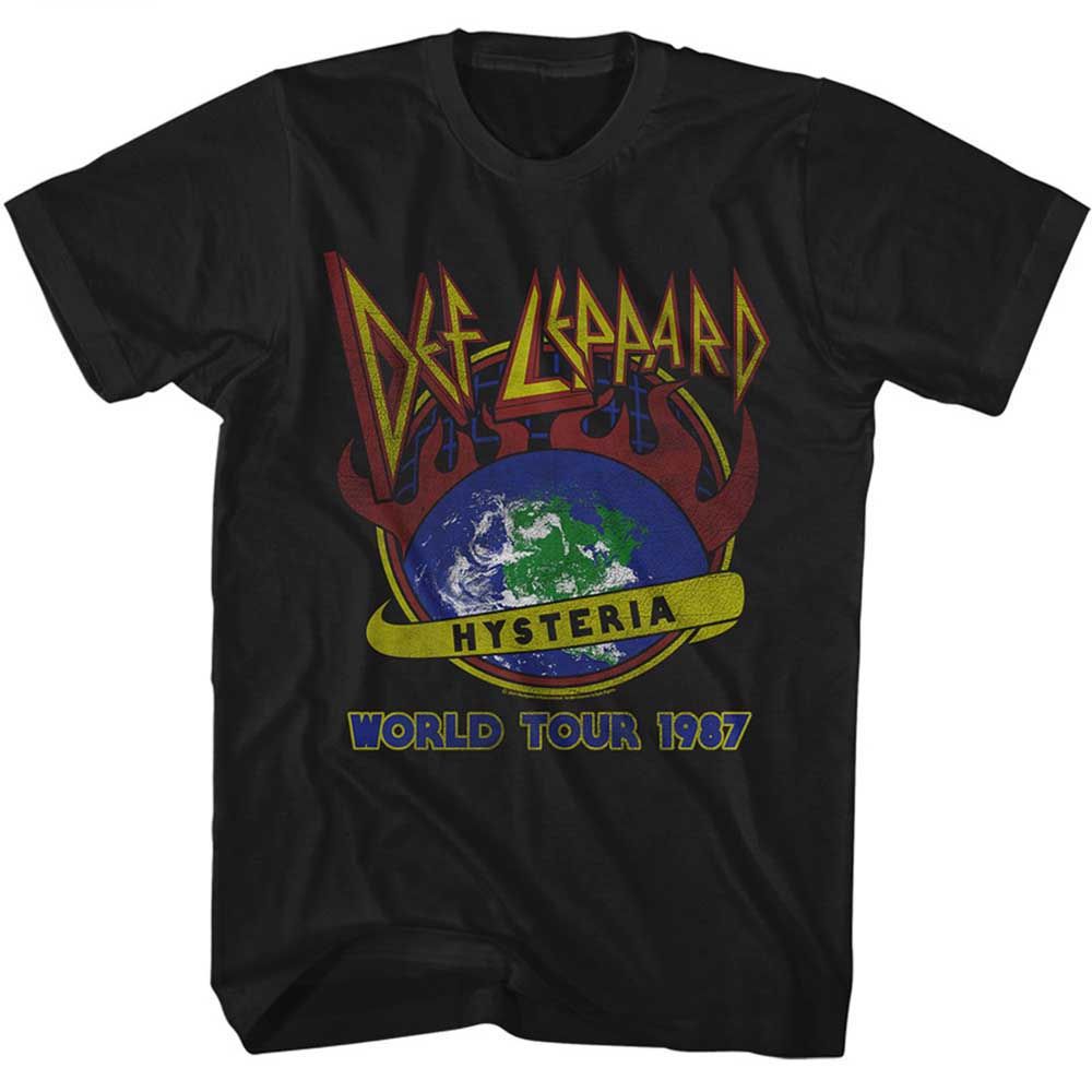DEF LEPPARD-DEF LEPPARD HYSTERIA WORLD TOUR-BLACK ADULT S/S TSHIRT