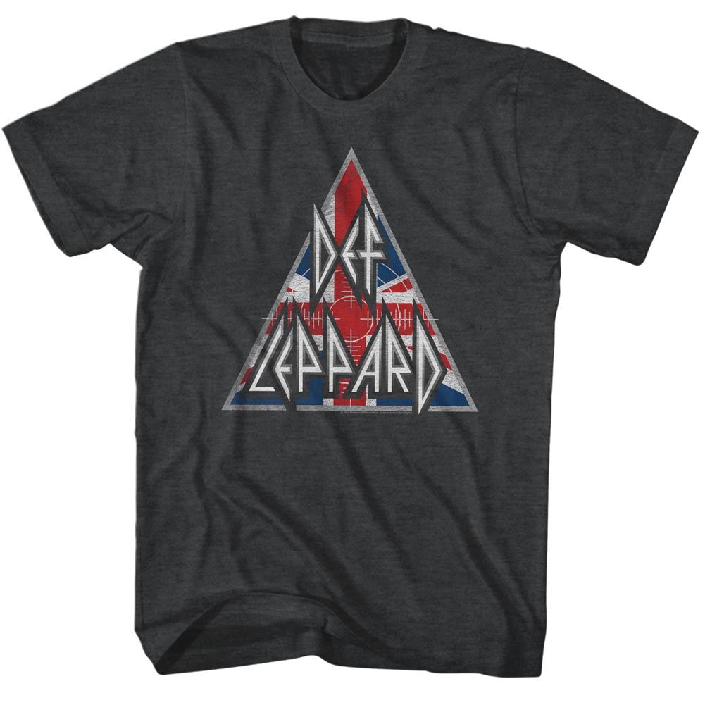 DEF LEPPARD-BRITLOGO-BLACK HEATHER ADULT S/S TSHIRT